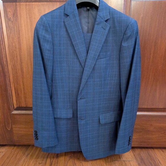 Banana Republic x Marlane Blue Checked Suit - NWOT